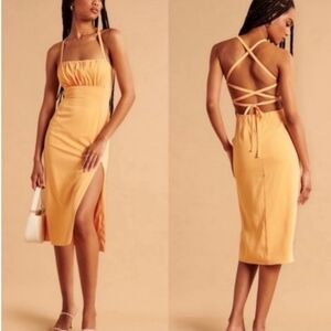 Abercrombie & Fitch Orange Strappy Dress XSP